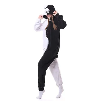 Odraslih Anime Danganronpa Monokuma Mračno Medved Sleepwear Pižame Cosplay Kostum, Obleke