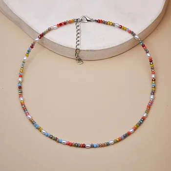 Ogrlica za ženske z bohemian barvo kristalno ogrlica ročno beaded clavicle verige barve, nakit choker nakit trgovini