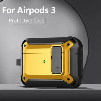 Oklep Preklopite Pokrov Slušalke Primeru Za Airpods 3 2021 Primeru Resnično Zaščitni ovitek Za Apple Airpods 3 Zadevo Zraka stroki 3 Tipka Kavelj
