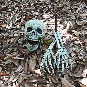 Okostje Halloween Stranka Dekor Scene Prop Plastičnih Simulacijo Človeških Kosti Lobanje Figur in Headstone Za Dom Grozo Vrt