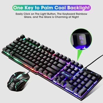 PC Gaming RGB Osvetljene Tipkovnice Gume Keycaps Žično Različico, Tipkovnico In Miško, da Nastavite Primerna Za Prenosni In Namizni Računalniki