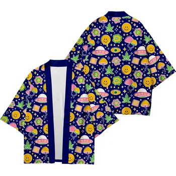 Plus Velikost XXS-6XL Srčkan Risanka Plaži Svoboden Japonski Ulične Jopico Ženske Moški Harajuku Haori Kimono Cosplay Yukata Oblačila
