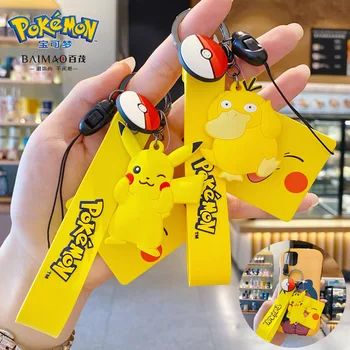 Pokémon Anime Številke Pikachu Squirtle Charmander Bulbasaur Psyduck PVC Keychain ključe Obesek za Otroke Igrače, Darila za Rojstni dan
