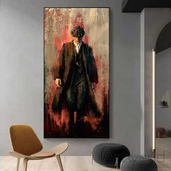 Portret Moškega, Platno Slikarstvo Povzetek Grafiti Umetnost Plakatov in Fotografij Moderne Stenske Slike za Dnevna Soba Dekoracijo Doma