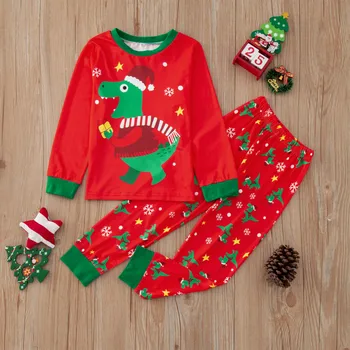 Pozimi Otroke Božič Pižamo Sklop Priložnostne Malčka Fantje Dekleta Sleepwear Risanka Santa Tiskanja Otroci Božič Homewear Oblačila