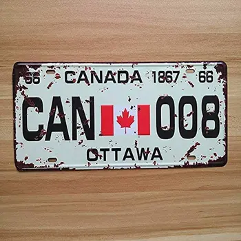 Retro Licenco Avto Plošče Kanadi Lahko-008 Ottawa Letnik Kovinski Tin Znaki Garaža Ploščica