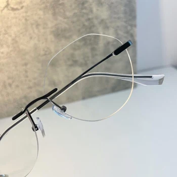 Rimless Ženske Kratkovidnost Očala Moških Očala Optični -1.0 -1.5 -2.0, Da -4.0, Super Lahka, iz Nerjavnega Jekla Shortsight očala