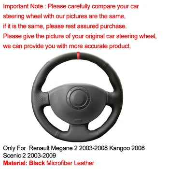 Ročno Šivanje Avto Volan Kritje Za Renault Megane 2 2003-2008 Kangoo 2008 Scenic 2 2003-2009 Pletenic na volanu