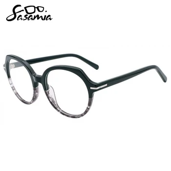SASAMIA Ženska Očala Okvir Okrogla Očala Acetat Materiala Ženska anti-modra Očala, Optično Recept Kratkovidnost Obravnavi Očala