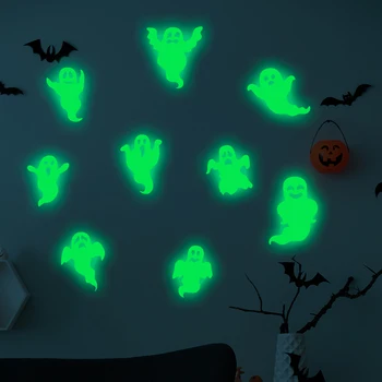 Svetlobna Stenske Nalepke Halloween Dekoracijo Grozo Decals Žareče V temi, Peeping Oči Fluorescentna Nalepka Doma Steno Decro