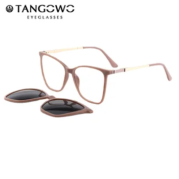 TANGOWO Kvadratnih Moda Kovinski Velikimi Očali Okvir Ženske Polarizirana sončna Očala UV400 Optični Kratkovidnost 2021 Recept za Očala GN3002