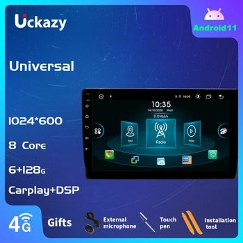 Uckazy 9 inch avtoradio 2 din Android 11 Avto Multimedijski Predvajalnik, Univerzalno Stereo Audio (Stereo zvok Za Toyota, Volkswagen, Hyundai Kia renault Suzuki GPS, WIFI, Bluetooth, Vodja Enote, 8 Core DSP