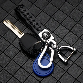 Ustvarjalne Avto Logotip Keychain Kovinski Anti-Izgubil Keyrings Usnje, Tkanine Ključnih Verige Darila Za Peugeot 107 108 2008 207 301 3008 307 5008