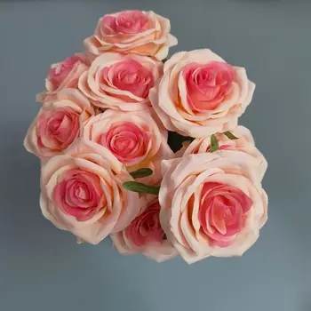 Velikosti 10 glav kup umetne vrtnice šopek svile dekoracijo cvet poroka banket Božični okraski, cvet steno
