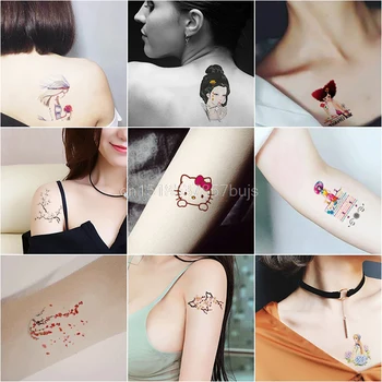 VIDNA 30 Kos/set Seksi Začasne Umetnosti Slikarstva Roko Flower Tetovaže za Ženske Noge, Nalepke, Barvne Risbe, Tetovaže, Nepremočljiva
