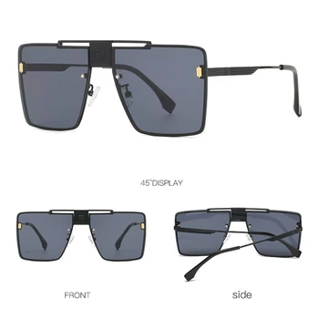Vintage Prevelik Kvadratnih Rimless Sončna Očala Moški Ženske 2021 Luksuzni Oblikovalec Potovanja Vožnje Kovinska Sončna Očala Modni Odtenki