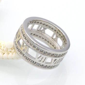 Vintage Starinsko Retro Srebrne Barve, Prstani, Nakit, CZ Zirconic Crystal Ring Za Ženske Angažiranosti Poročni prstan anillos anel