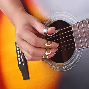 VROČE-3 Prst Izbirčen + 1 Palec Pick Set Kovinskih Kitara Prst Kitara Fingerpicks Kitare Dodatki