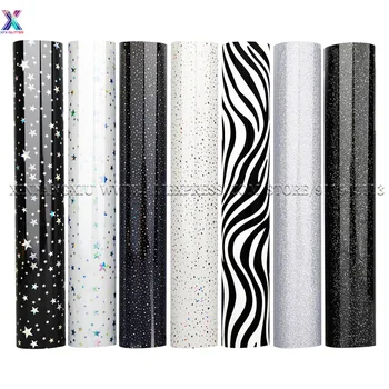 XFX HTV Black & White 10*12V Oblačila Film Silhouette Papir Bleščice Železa za majice za Majice Prenos Toplote Vinyl Železa HTV