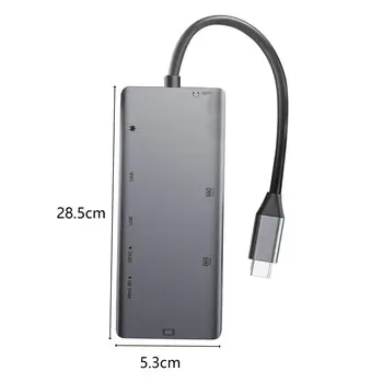 Za razširitveno Postajo, 9-in-1 Triposteljna Display Adapter 2 HDMI je združljiv VGA PD3.0 Micro SD/TF Card Reader 3.5 mm Audio USB-C Središče za PC