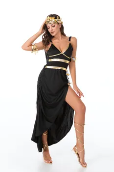Zlato Seksi Grške Boginje Kostum Halloween Party Ženske Egiptovski Kleopatra Obleke, Ženske Kleopatra Roman Princesa Robe Oblačenja