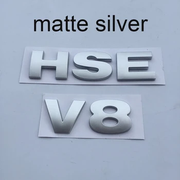 Črke Emblem V8 HSE Značko za Land Rover Discovery 3 4 Freelander 2 Avto Styling Rep Trunk Nalepke sijajni Črna, Srebrno Siva