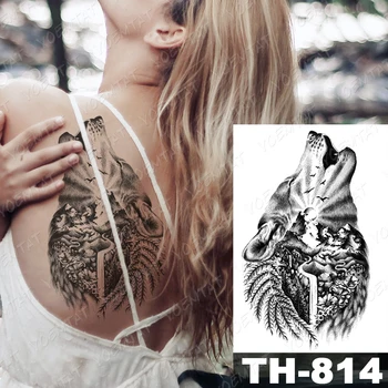 Ženske Moški Začasne Tetovaže 2021 Volk Scorpion Tiger Jagua Efemerne Telesa Prenos Tatoo Pasu Kralj Nepremočljiva Seksi Listi Umetnosti