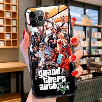 Grand Theft Auto GTA GTA5 Primeru Telefon Za iphone SE 2020 6 6S 7 8 11 12 13 Mini Plus X XS XR Pro Max black soft nazaj moda