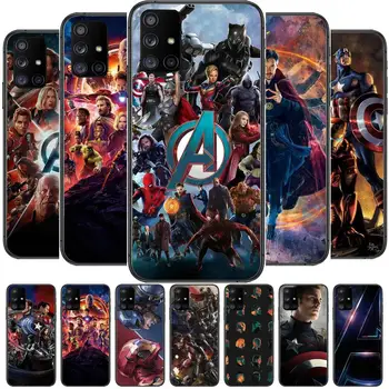 Marvel Comics Telefon Primeru Trup Za Samsung Galaxy A50 A51 A20 A71 A70 A40 A30 A31 A80 E 5G S Črno Lupino Umetnosti Celice Zalivu