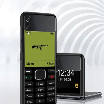 Ohišje Za Samsung Galaxy Ž Flip 3 5G Black Težko PC Telefon Stanovanj Z flip3 Razkošje, Laminirano Kritje Pametni Tiskanja