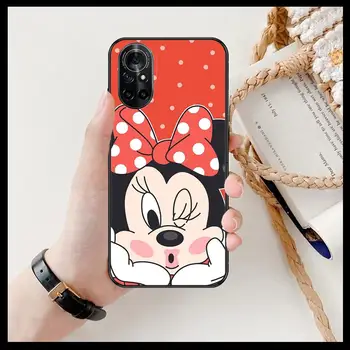 Srčkan disney Mickey Mouse šiv Jasno Primeru Telefon Za Huawei Honor 20 10 9 8A 7 5T X Pro Lite 5G Črni Etui Coque Hoesjes Strip